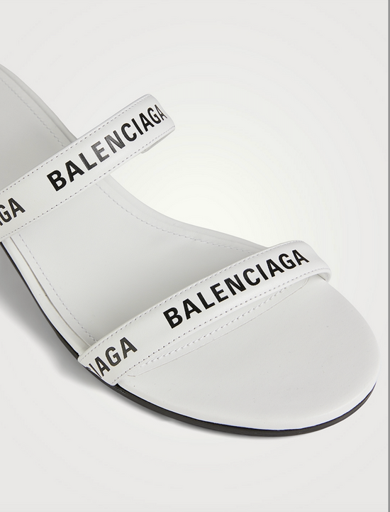 Balenciaga White Logo Sandals - new