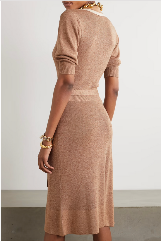 Chloé Belted Wool & Silk-Blend Midi Dress