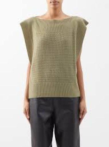 Sa Su Phi Open-work Cashmere Sleeveless Sweater