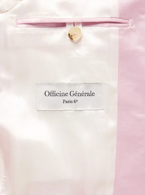 Officine Générale Pink Satin Suit Jacket-NWT