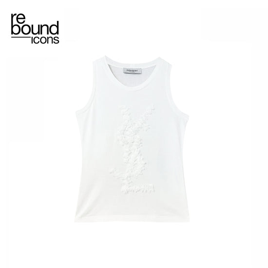 Vintage White YSL Logo Tank