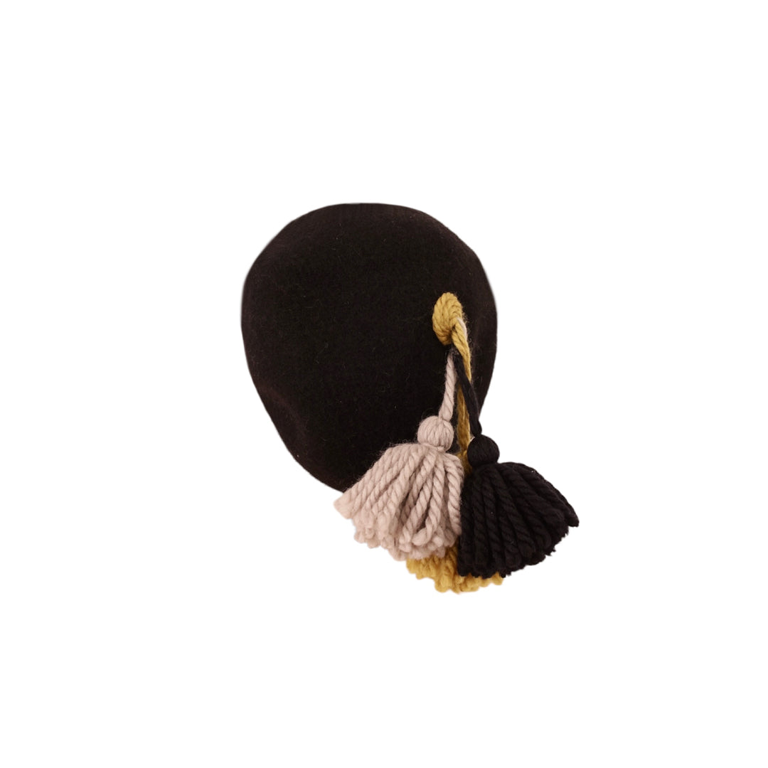 Hood Black Tassel Beret