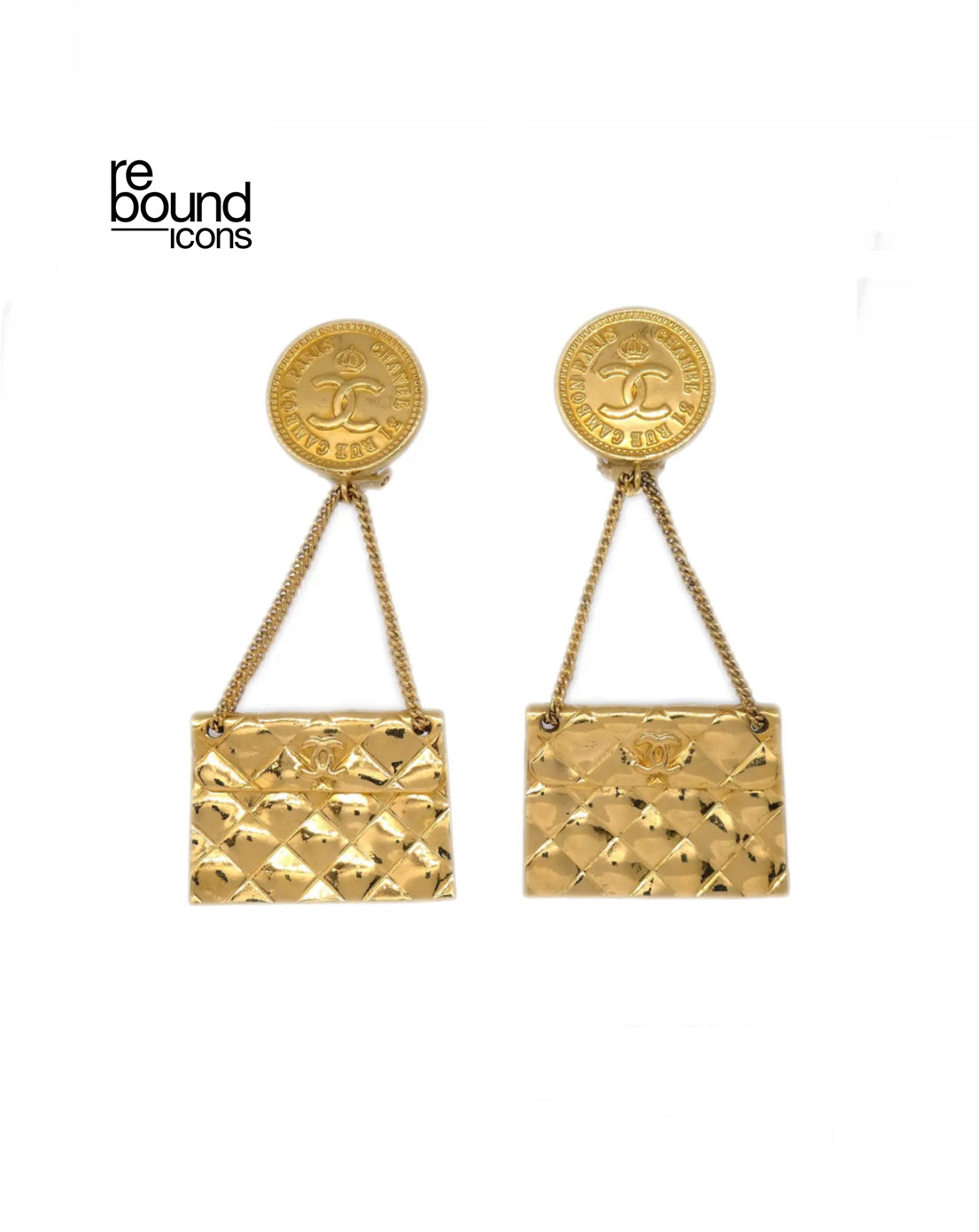 Chanel Rare Vintage Handbag Earrings