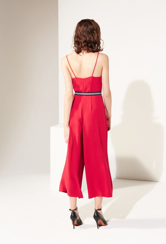 Load image into Gallery viewer, Claudie Pierlot Jade Crepe Red Jumpsuit-NWT

