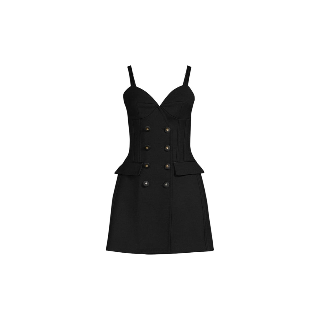 Dolce & Gabbana Wool Gabardine Bustier Dress