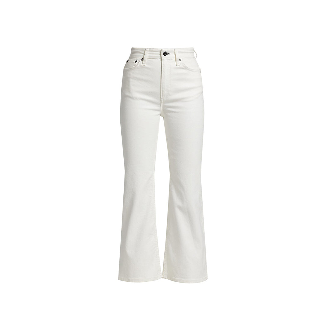 Rag & Bone High Rise Flare Coated White Jeans-NWT