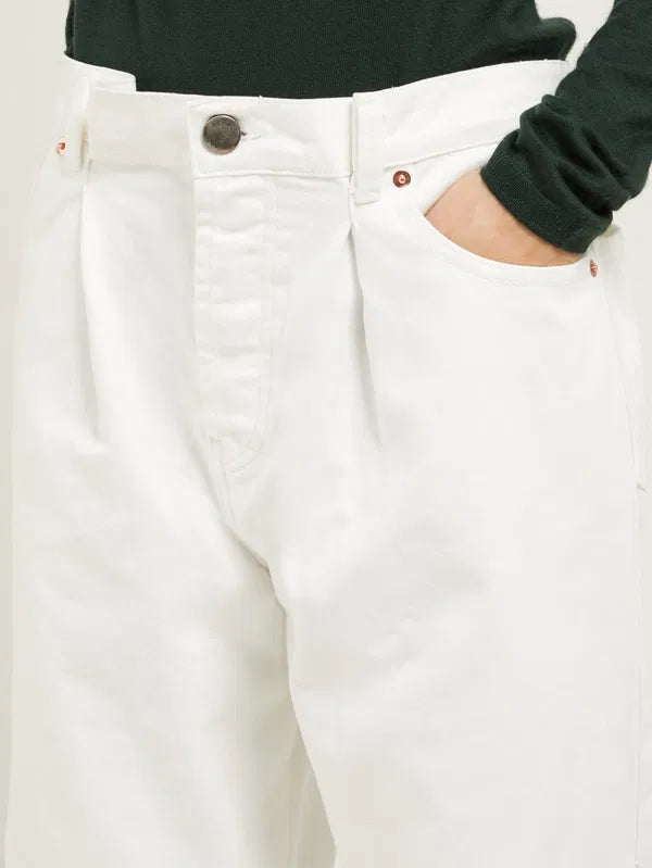 Raey White Fold Baggy boyfriend Jeans