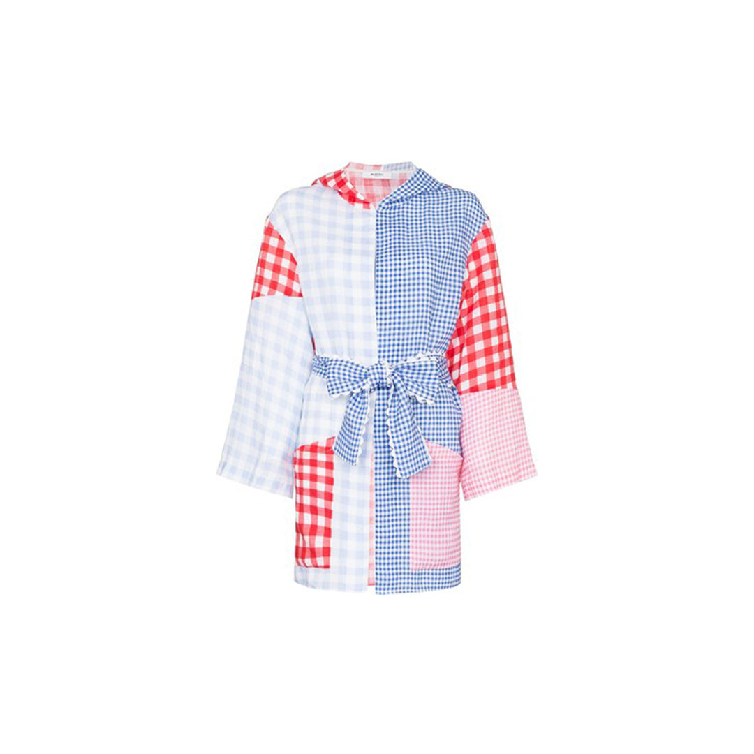 Marysia Patchwork Gingham Linen Hooded Robe – ReBoundStore