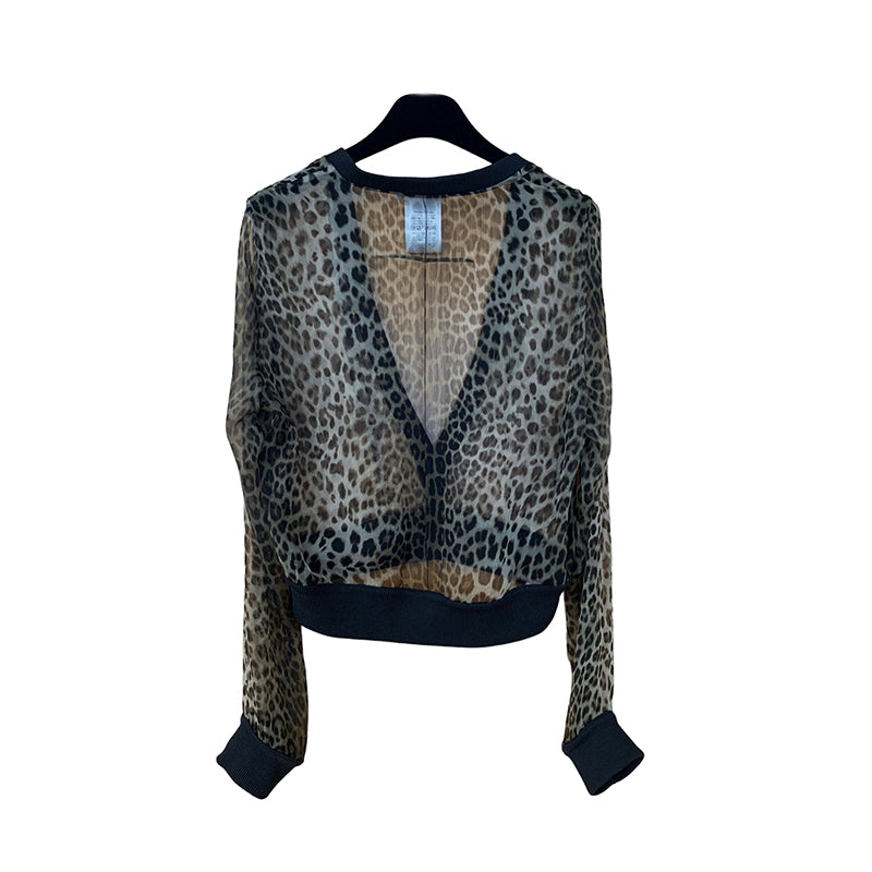 Givenchy Silk Leopard Print Cardigan