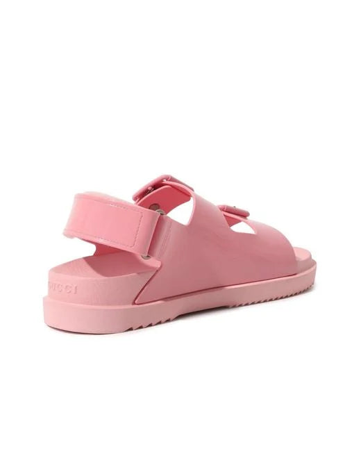 Gucci Pink Double G Rubber Sandals