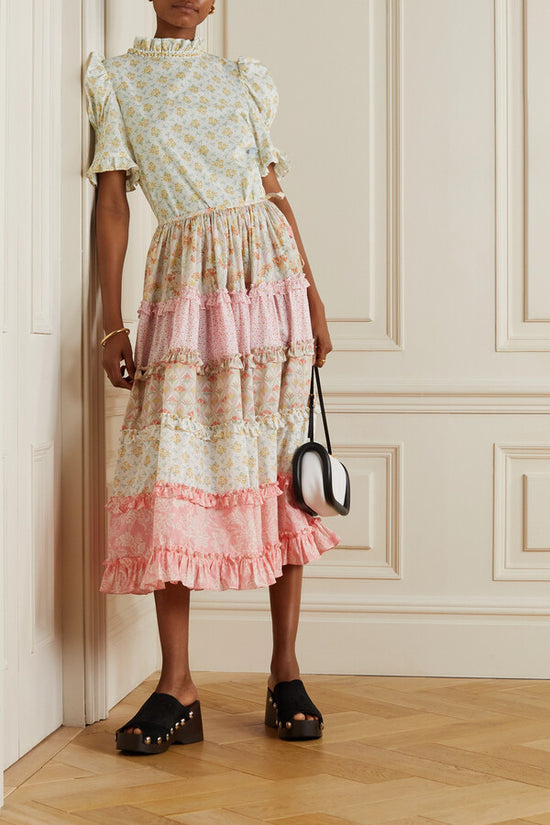 Horror Vacui Cotton Tiered Skirt
