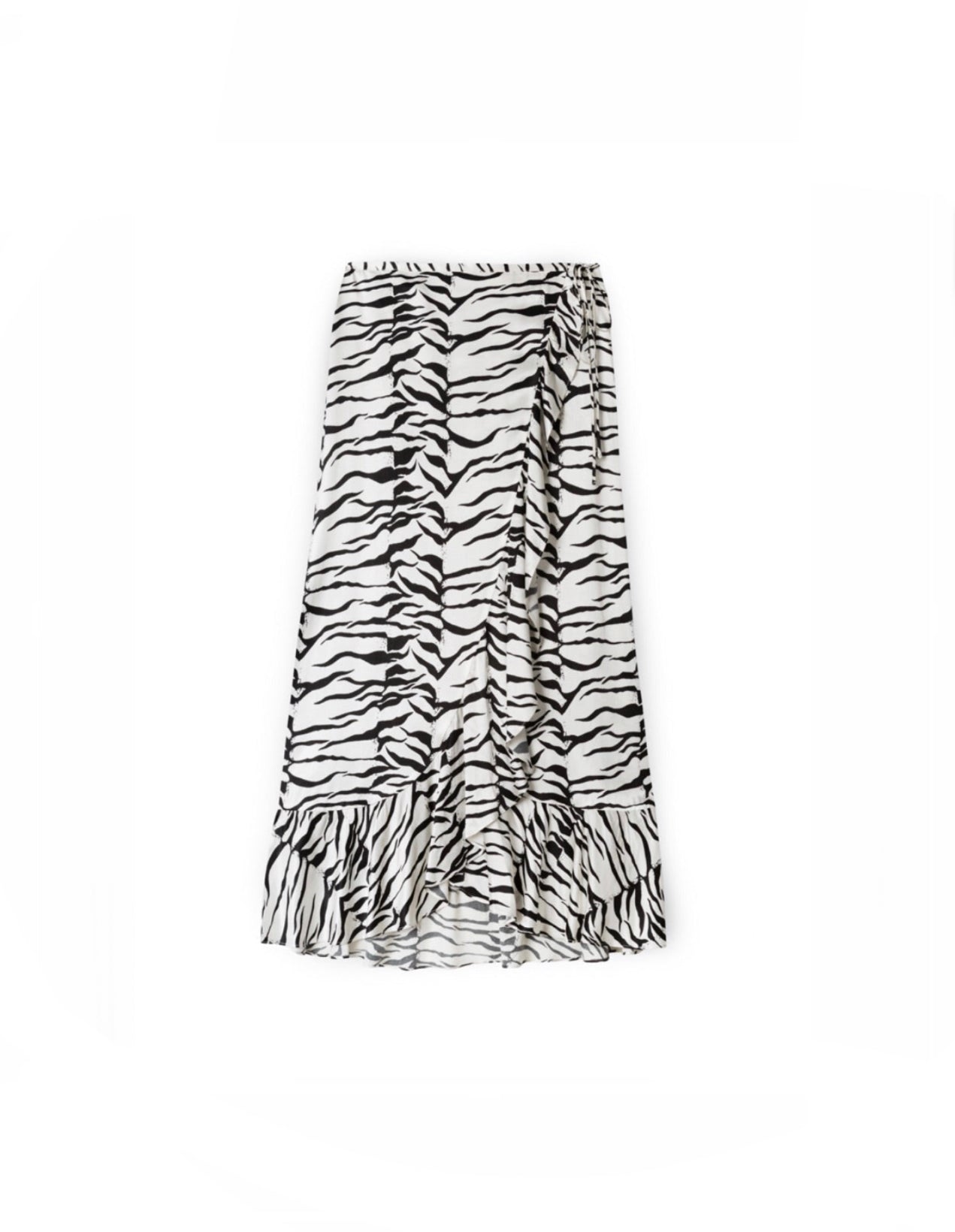 Rixo Mono Tiger Wrap Skirt