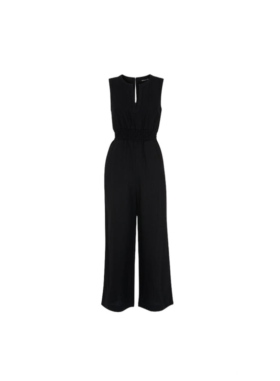 Load image into Gallery viewer, Whistles Black Linen Jumpsuit
