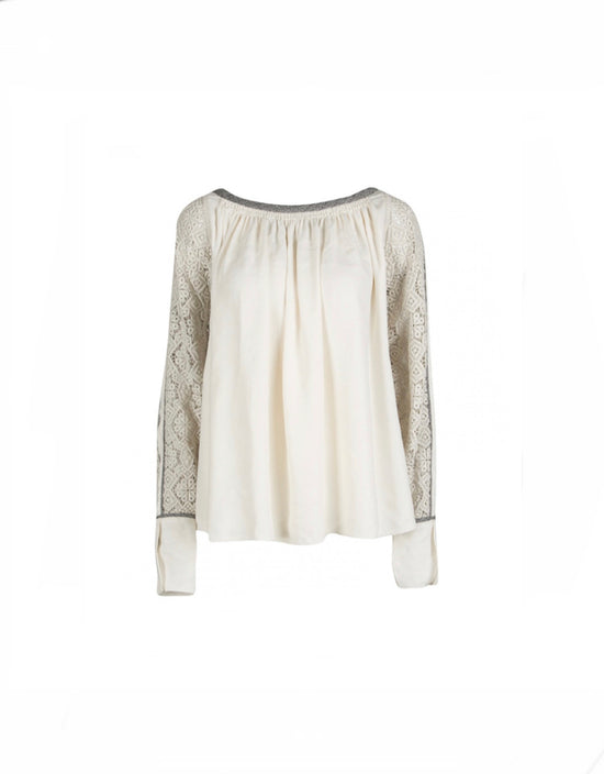 Chloe Cotton and Lace Oversized Top