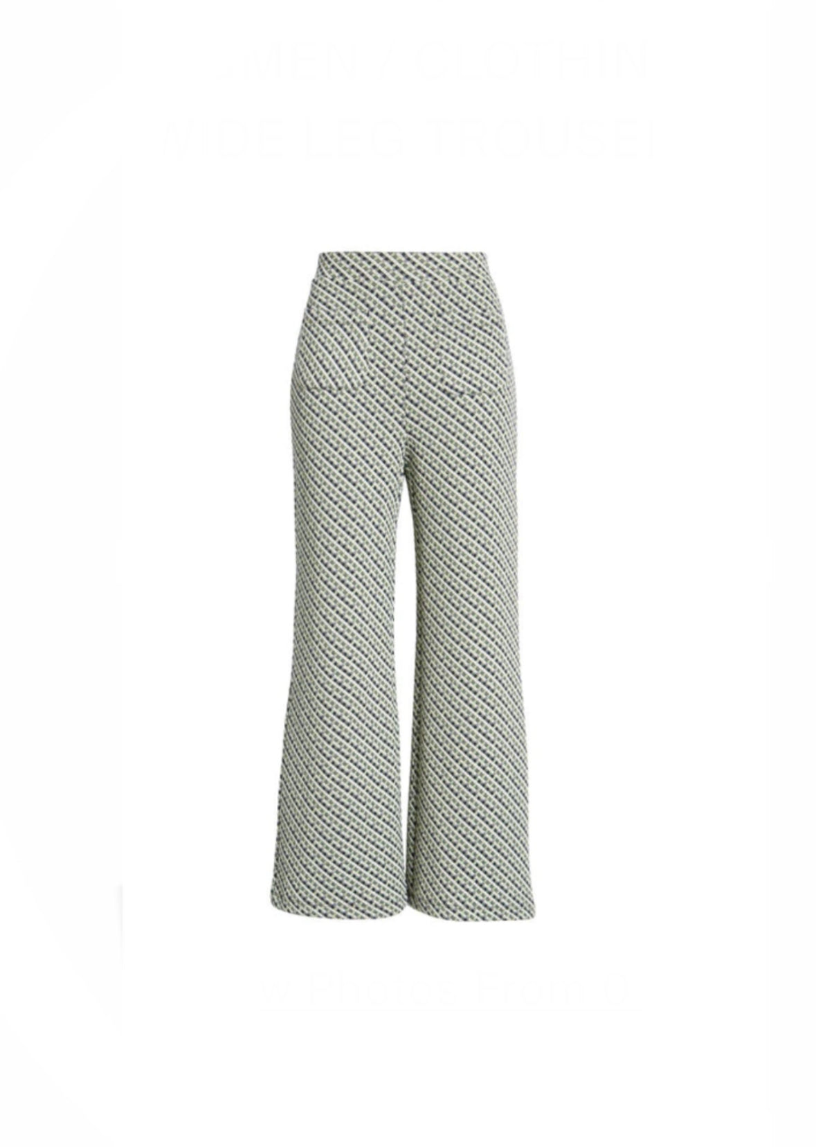 Other Stories Stretch Green Check Cropped Trousers