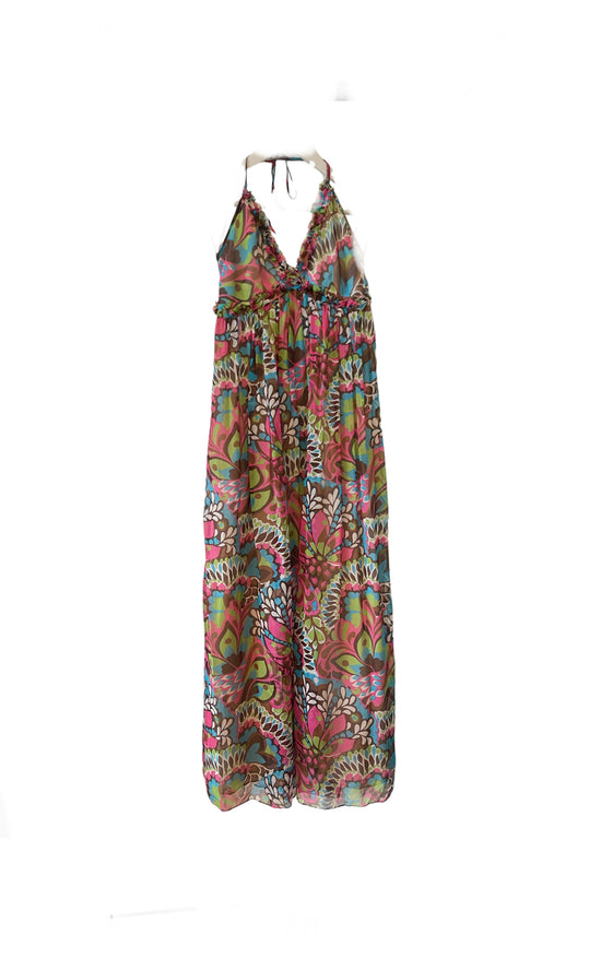 Load image into Gallery viewer, Milly Maxi Silk Chiffon Halter Dress
