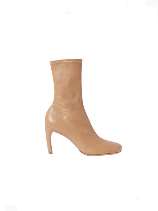Dries Van Noten Beige Leather Sock Boots - new