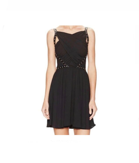Load image into Gallery viewer, The Kooples Black Leather and Stud Dress
