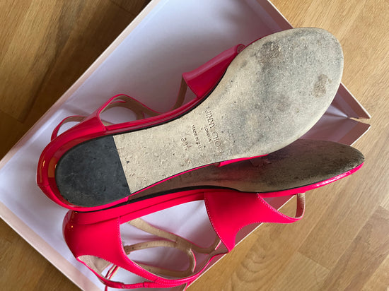 Jimmy Choo Neon Pink Patent Sandals