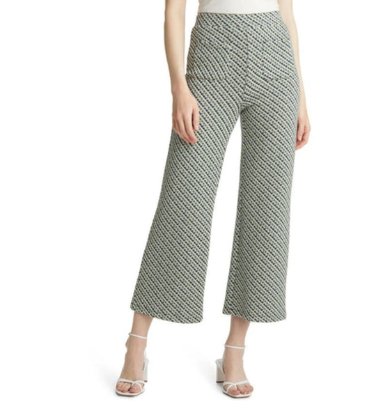Other Stories Stretch Green Check Cropped Trousers