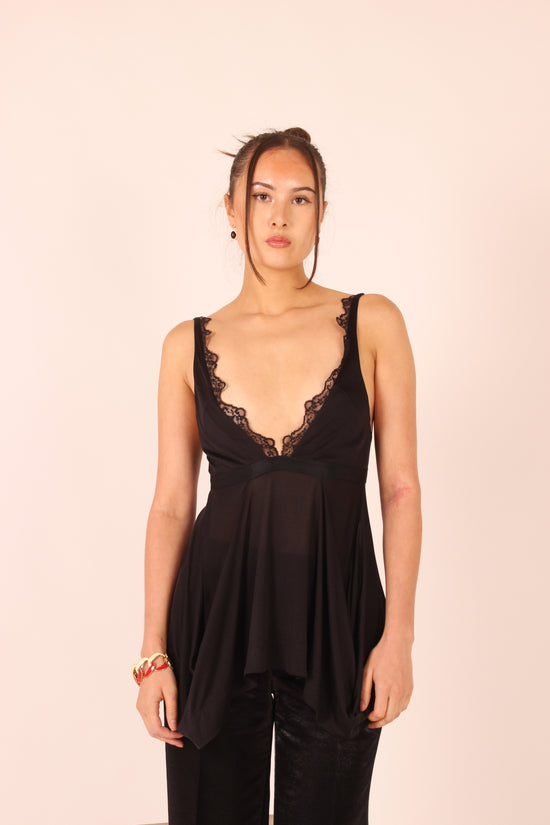 Vintage Balenciaga Lace Trim Silk Camisole