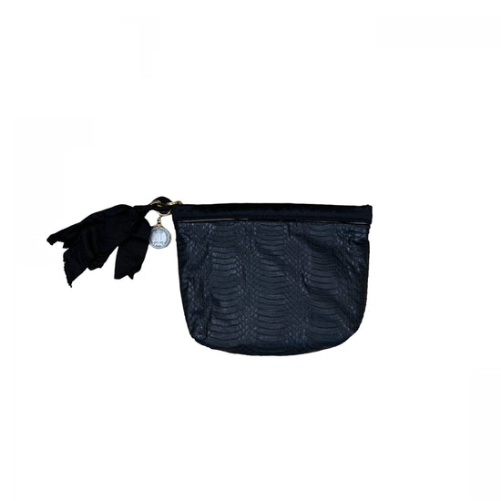 Load image into Gallery viewer, Snakeskin Black Lanvin Clutch
