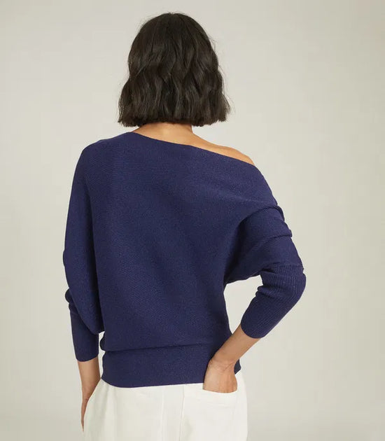 Reiss Navy Metallic Sweater