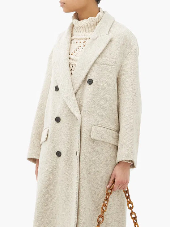 Isabel Marant Etoile Wool-Blend Herringbone Coat