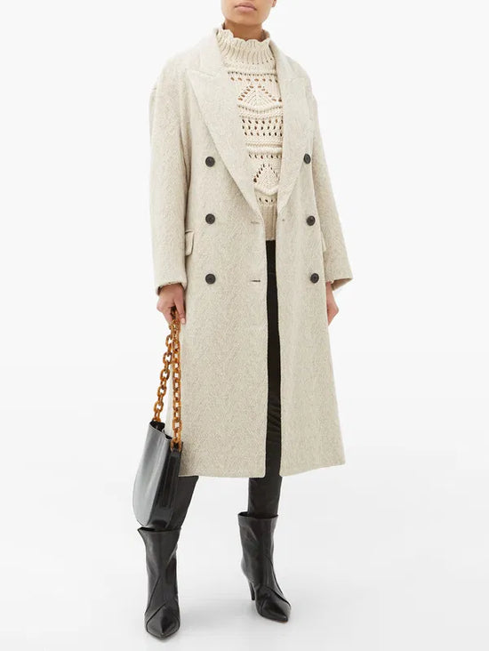 Isabel Marant Etoile Wool-Blend Herringbone Coat