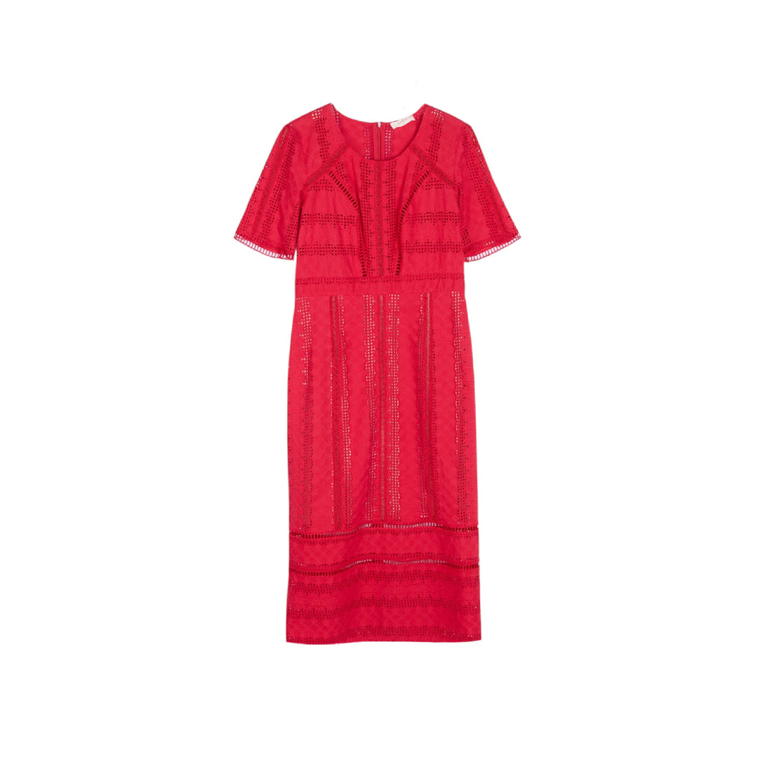 Ba&sh Red Broderie Cotton Dress