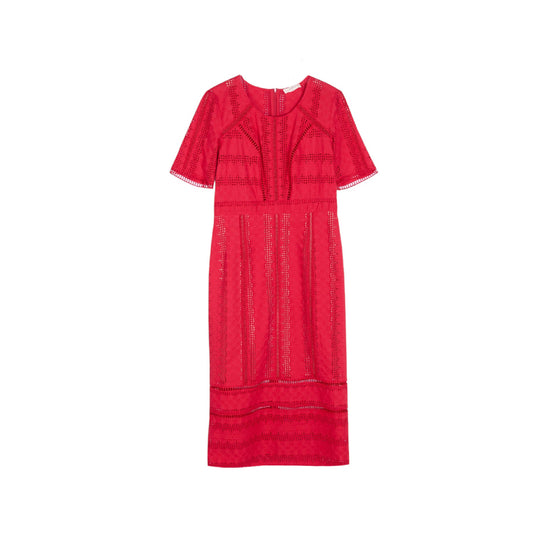 Ba&sh Red Broderie Cotton Dress