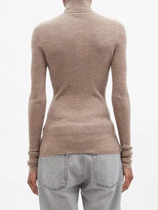 Raey Roll Neck Fine-Rib Merino-Wool Sweater