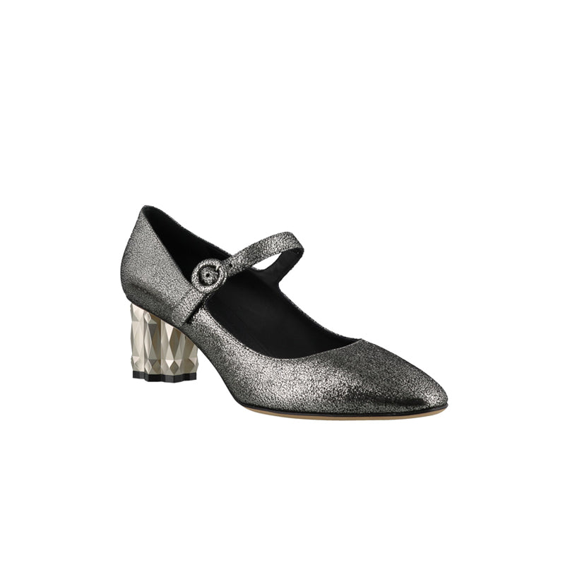 Salvatore Ferragamo Silver Mary Janes