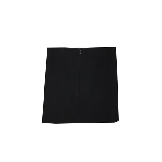Celine Black Wool/Leather Skirt