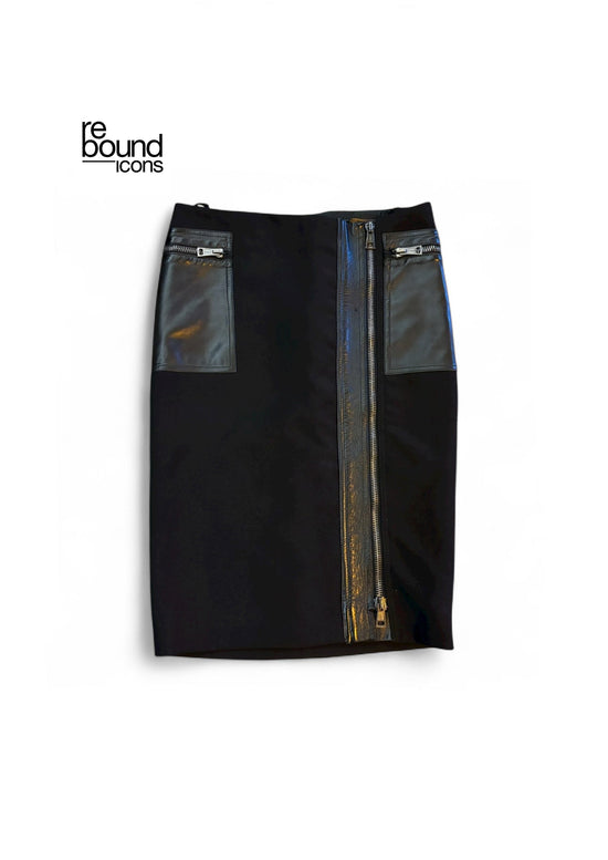 Tom Ford for Gucci Leather Zip Skirt