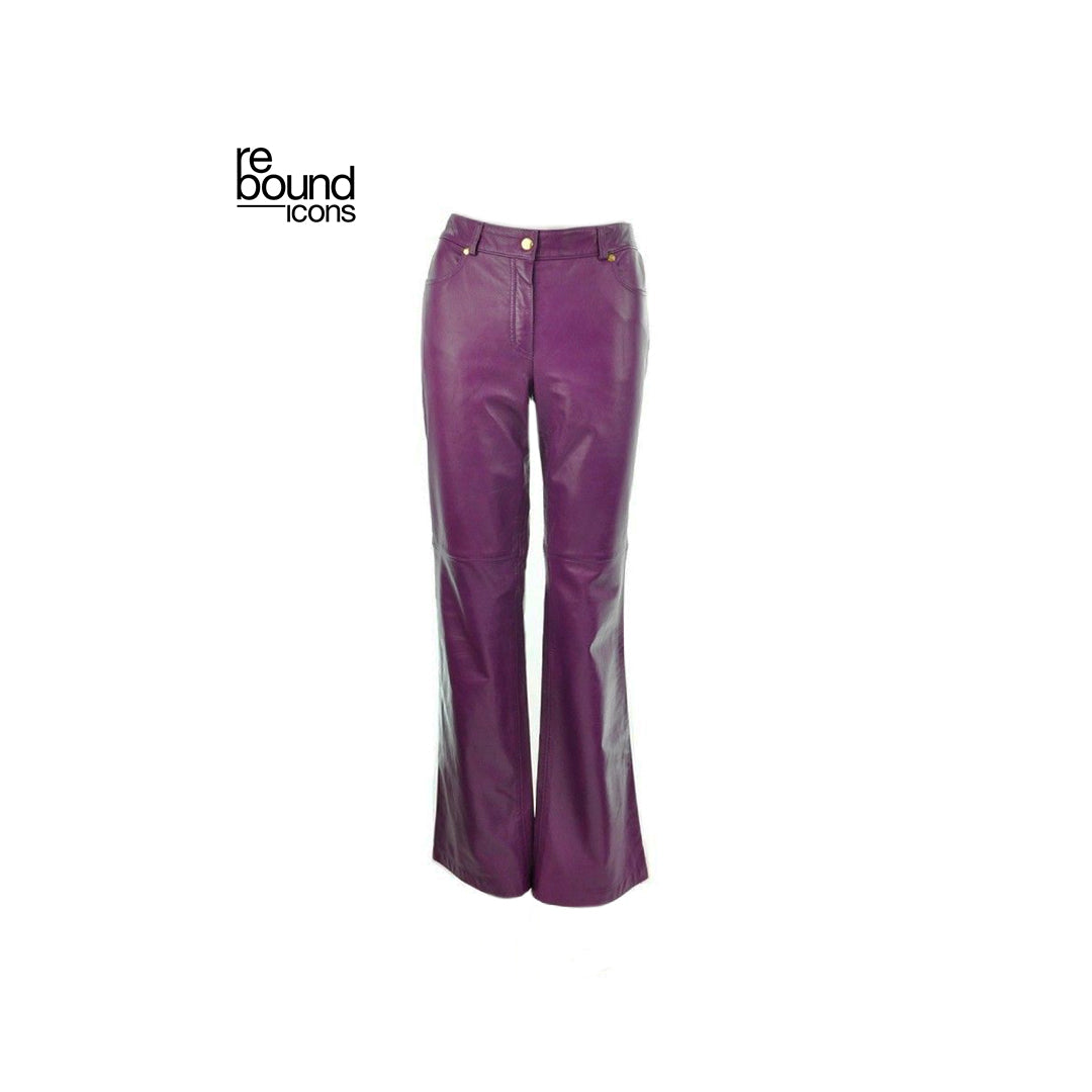 Vintage Escada Violet Leather Trousers