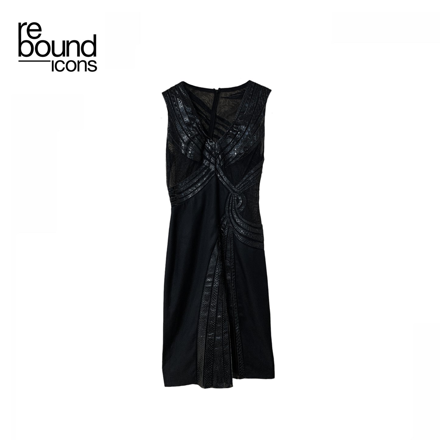 VIntage Gianni Versace Black Snakeskin Dress