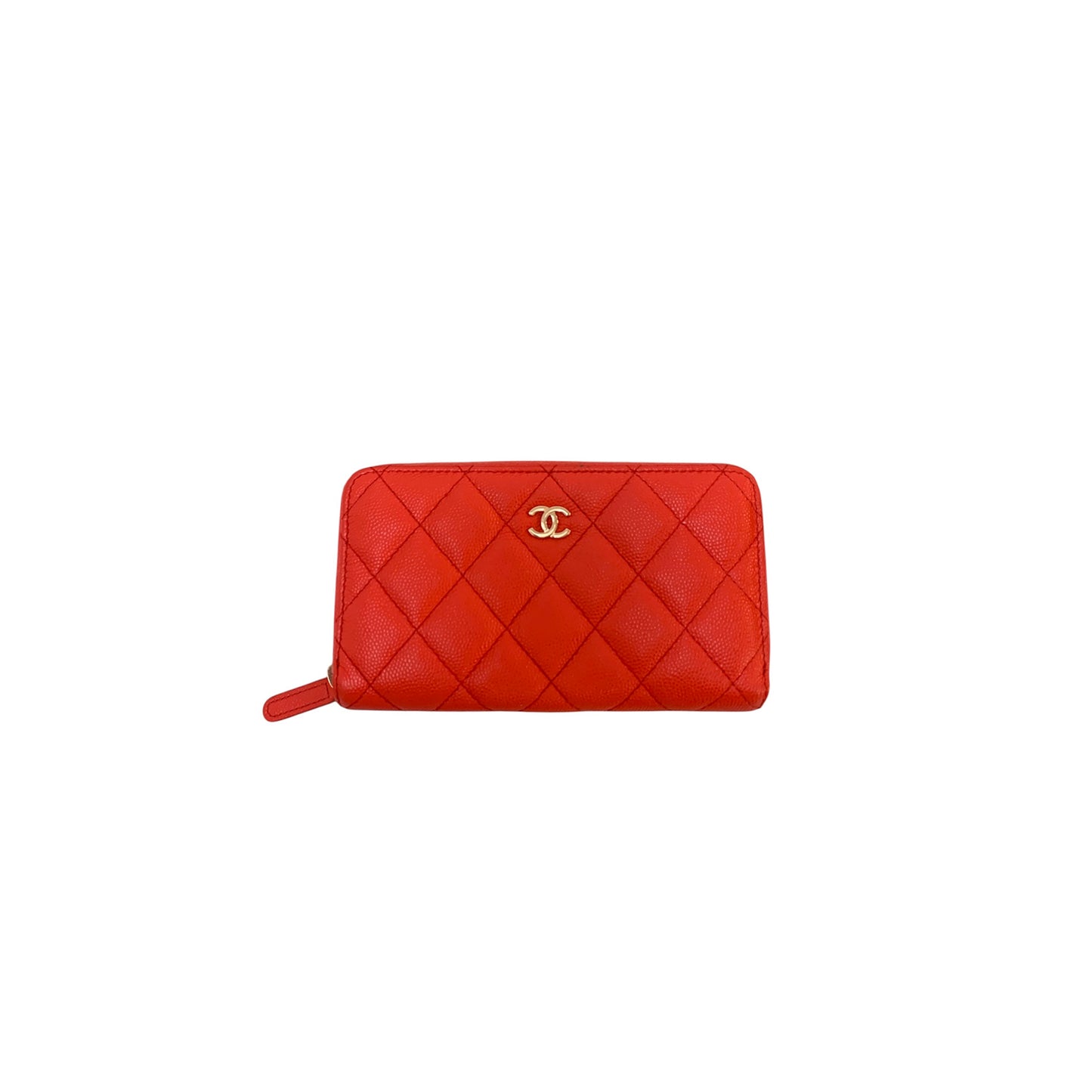 Chanel Red Zip Wallet