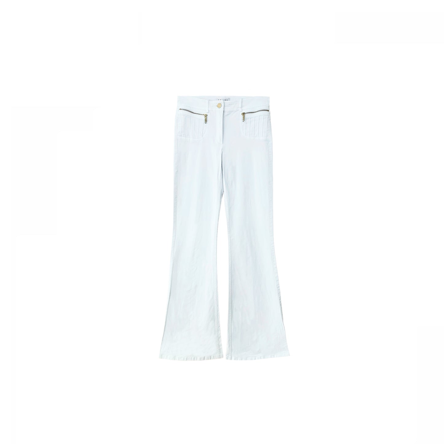 Celine White Flare Leg Trousers (Phoebe Philo Era)