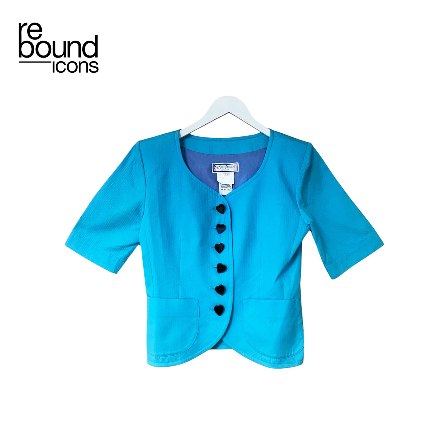 Vintage YSL Blue Buttoned Heart Top