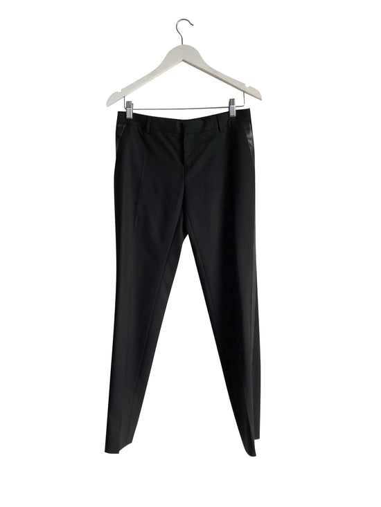Load image into Gallery viewer, Saint Laurent Leather- Trimmed Wool-Twill Tuxedo Pants
