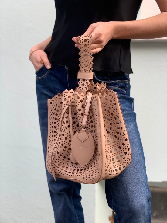 Alaia Dusky Rose Bucket Bag - as new