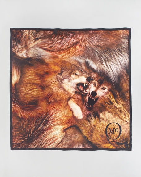 Load image into Gallery viewer, Alexander McQueen Wolf-Print Silk Scarf
