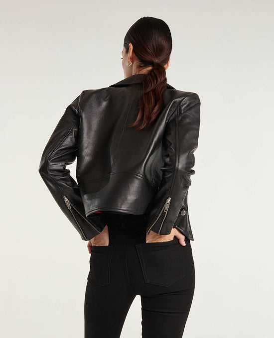 The Kooples Black Leather Biker Jacket
