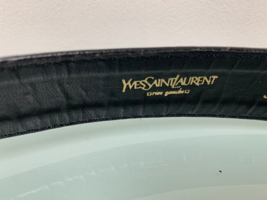 Vintage Yves Saint Laurent Black Leather Belt