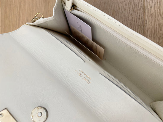 Load image into Gallery viewer, Jimmy Choo Patent White Leather Clutch bag

