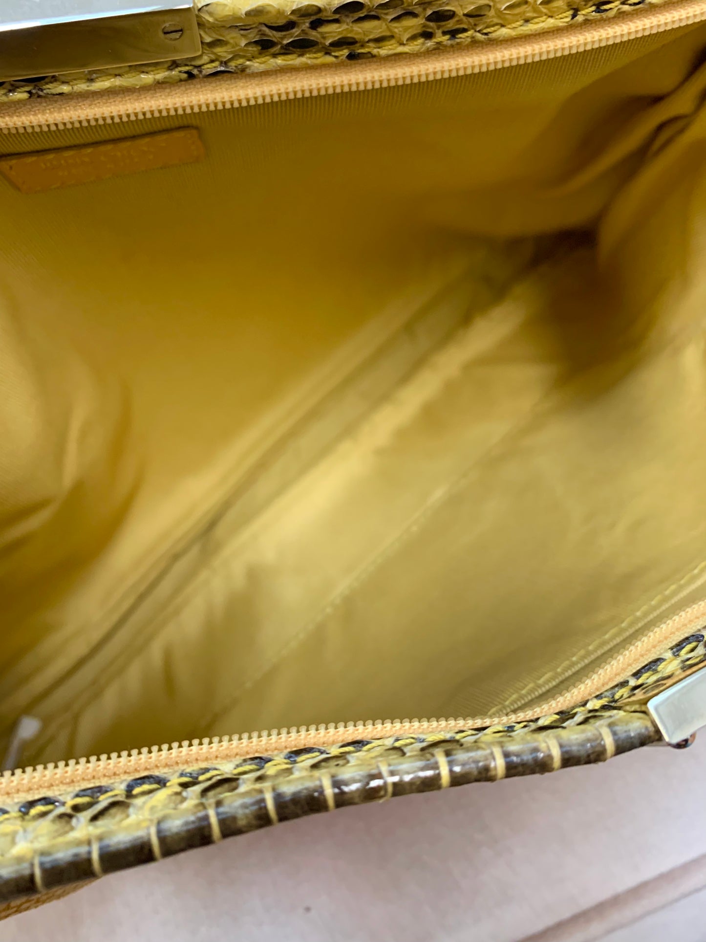 Jimmy Choo Yellow Suede Clutch Bag