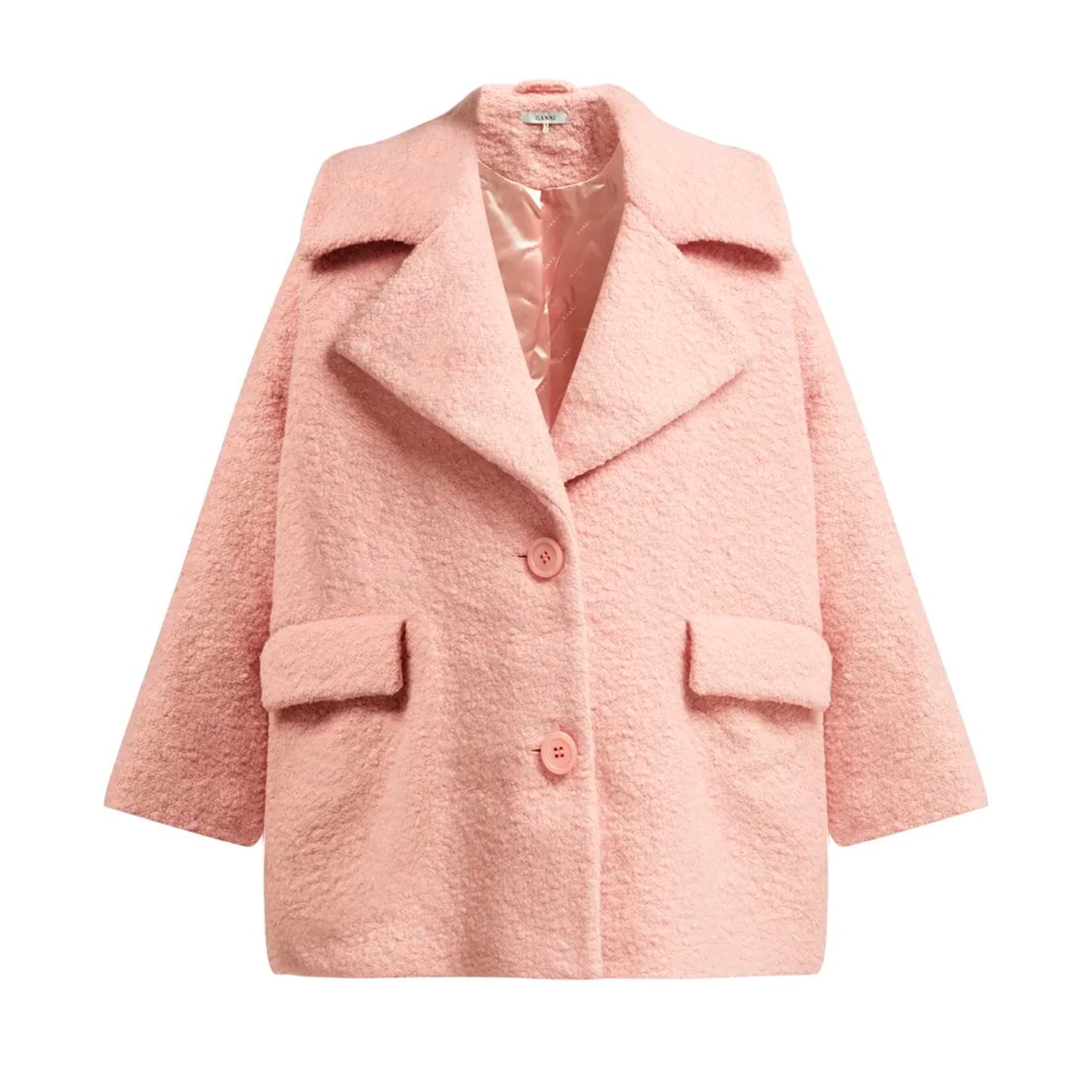 Load image into Gallery viewer, Ganni Pink Wool Oversized Jacket
