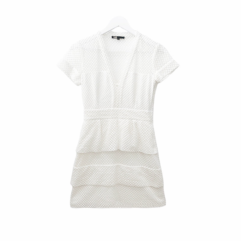 Maje White Natural Raz Cotton Blend Dress