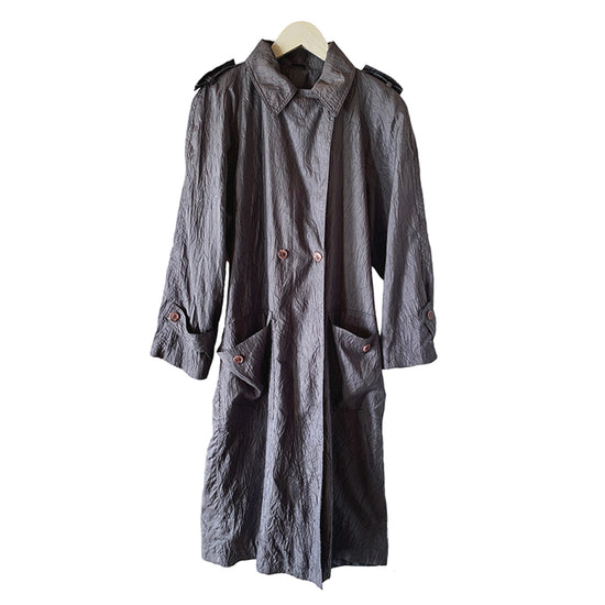 Vintage Grey Jean Bailly Crinkle Trench